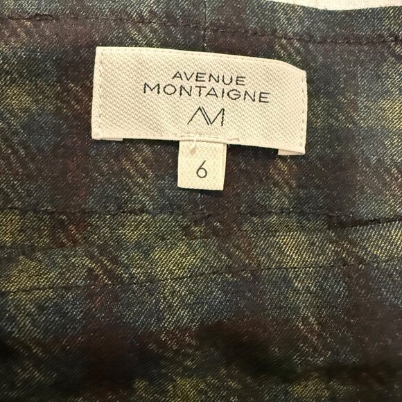 Avenue Montaigne Leo Cropped Flare Plaid Pants‎ Size 6 - Picture 7 of 8